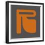 Letter R Orange-NaxArt-Framed Art Print