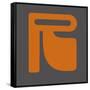 Letter R Orange-NaxArt-Framed Stretched Canvas