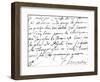 Letter Regarding the Music Composed by Charpentier for "Psyche" by Moliere 1684-Marc-antoine Charpentier-Framed Giclee Print