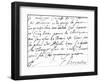 Letter Regarding the Music Composed by Charpentier for "Psyche" by Moliere 1684-Marc-antoine Charpentier-Framed Giclee Print