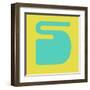 Letter S Blue and Yellow-NaxArt-Framed Art Print