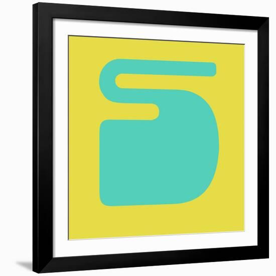 Letter S Blue and Yellow-NaxArt-Framed Art Print