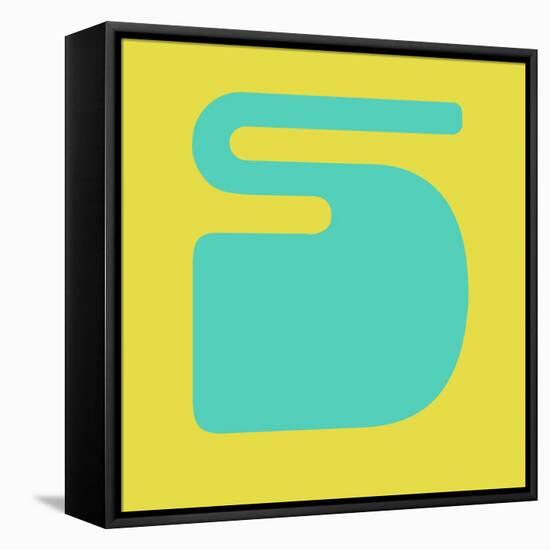 Letter S Blue and Yellow-NaxArt-Framed Stretched Canvas