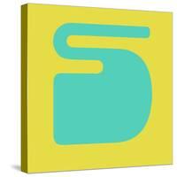 Letter S Blue and Yellow-NaxArt-Stretched Canvas