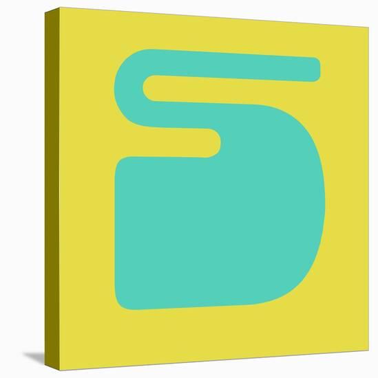 Letter S Blue and Yellow-NaxArt-Stretched Canvas