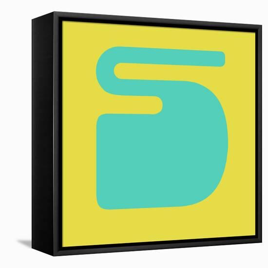 Letter S Blue and Yellow-NaxArt-Framed Stretched Canvas