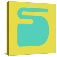 Letter S Blue and Yellow-NaxArt-Stretched Canvas