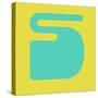 Letter S Blue and Yellow-NaxArt-Stretched Canvas