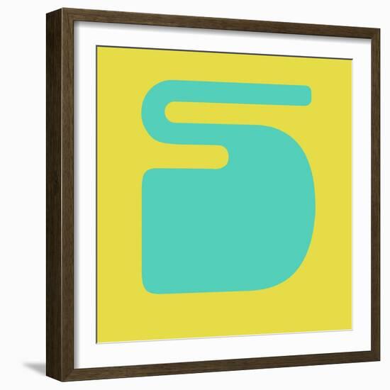 Letter S Blue and Yellow-NaxArt-Framed Premium Giclee Print