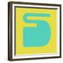 Letter S Blue and Yellow-NaxArt-Framed Premium Giclee Print