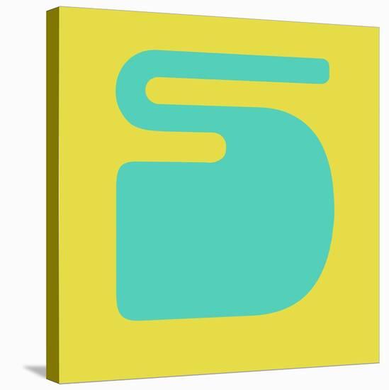 Letter S Blue and Yellow-NaxArt-Stretched Canvas