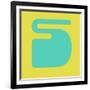 Letter S Blue and Yellow-NaxArt-Framed Art Print