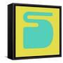 Letter S Blue and Yellow-NaxArt-Framed Stretched Canvas