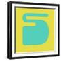 Letter S Blue and Yellow-NaxArt-Framed Art Print