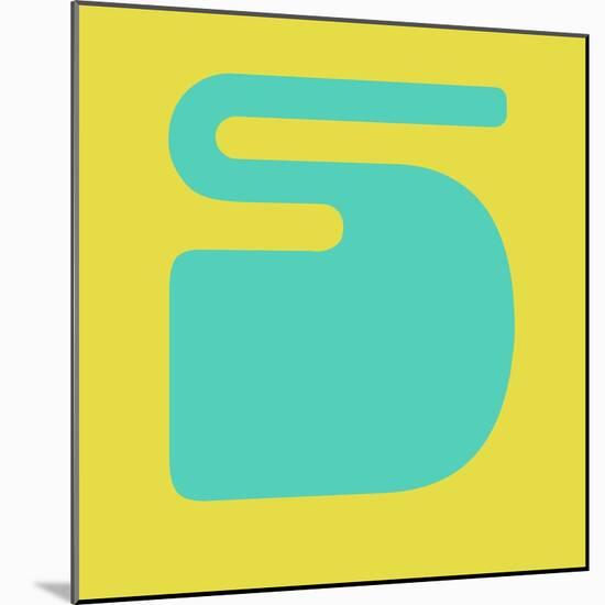 Letter S Blue and Yellow-NaxArt-Mounted Art Print