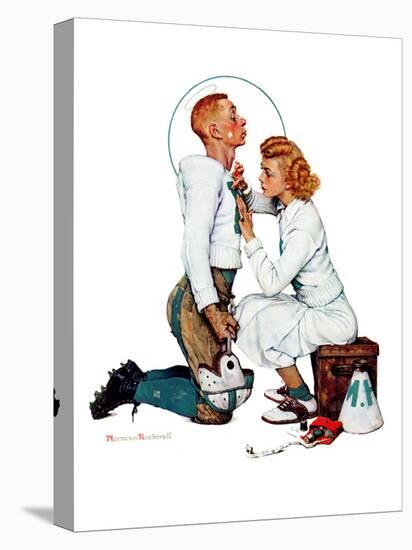 "Letter Sweater" (boy & girl), November 19,1938-Norman Rockwell-Stretched Canvas