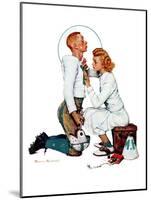 "Letter Sweater" (boy & girl), November 19,1938-Norman Rockwell-Mounted Giclee Print