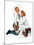 "Letter Sweater" (boy & girl), November 19,1938-Norman Rockwell-Mounted Giclee Print