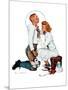 "Letter Sweater" (boy & girl), November 19,1938-Norman Rockwell-Mounted Giclee Print