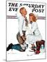 "Letter Sweater" (boy & girl) Saturday Evening Post Cover, November 19,1938-Norman Rockwell-Mounted Giclee Print