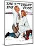 "Letter Sweater" (boy & girl) Saturday Evening Post Cover, November 19,1938-Norman Rockwell-Mounted Giclee Print
