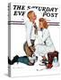 "Letter Sweater" (boy & girl) Saturday Evening Post Cover, November 19,1938-Norman Rockwell-Stretched Canvas