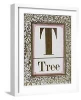 Letter T: Tree. Gold Letter With Decorative Border-null-Framed Giclee Print