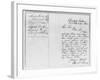 Letter to Abraham Lincoln from Mathew Brady-null-Framed Giclee Print