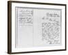 Letter to Abraham Lincoln from Mathew Brady-null-Framed Giclee Print