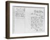 Letter to Abraham Lincoln from Mathew Brady-null-Framed Giclee Print