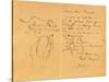 Letter to Emile Bernard with Three Ink Sketches, Noting the Death of 'Vincent', Tahiti, 1890S-Emile Bernard-Stretched Canvas