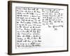 Letter to His Younger Sister, Fanny Keats, Mentioning That He Is Staying as a Guest of Mrs…-John Keats-Framed Giclee Print