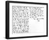 Letter to His Younger Sister, Fanny Keats, Mentioning That He Is Staying as a Guest of Mrs…-John Keats-Framed Giclee Print