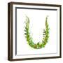 Letter U Floral Latin Decorative Character Alphabet Lettering Sign. Colorful Hand Drawn Blooming Fl-Popmarleo-Framed Art Print