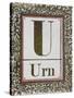 Letter U: Urn. Gold Letter With Decorative Border-null-Stretched Canvas