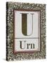 Letter U: Urn. Gold Letter With Decorative Border-null-Stretched Canvas