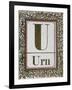 Letter U: Urn. Gold Letter With Decorative Border-null-Framed Giclee Print