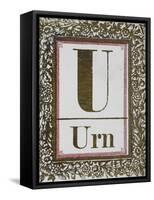 Letter U: Urn. Gold Letter With Decorative Border-null-Framed Stretched Canvas