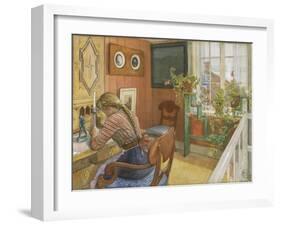 Letter-writing, 1912-Carl Larsson-Framed Giclee Print