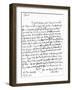 Letter Written by David Hume to Richard Davenport Referring to the Great Difficulties of His…-null-Framed Giclee Print