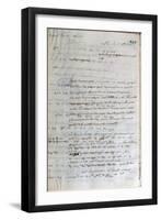 Letter Written by Voltaire to the French Foreign Minister in Paris, 1st August 1743-Francois Marie Arouet Voltaire-Framed Giclee Print