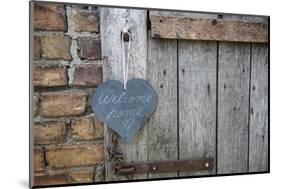 Lettered Slate Heart, Old Door, 'Welcome Home'-Andrea Haase-Mounted Photographic Print