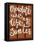 Lettering on Chocolate Bar-Natalia An-Framed Stretched Canvas