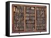 Letterpress Wood Type Printing Blocks in Old Typesetter Drawer Isolated on White-PixelsAway-Framed Stretched Canvas