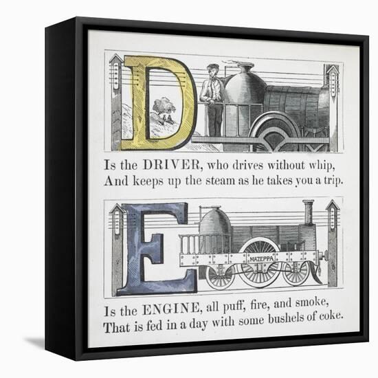 Letters D and E: Driver and Engine Illustrations-null-Framed Stretched Canvas