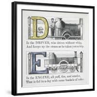 Letters D and E: Driver and Engine Illustrations-null-Framed Giclee Print