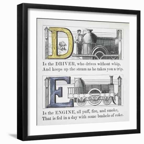 Letters D and E: Driver and Engine Illustrations-null-Framed Giclee Print