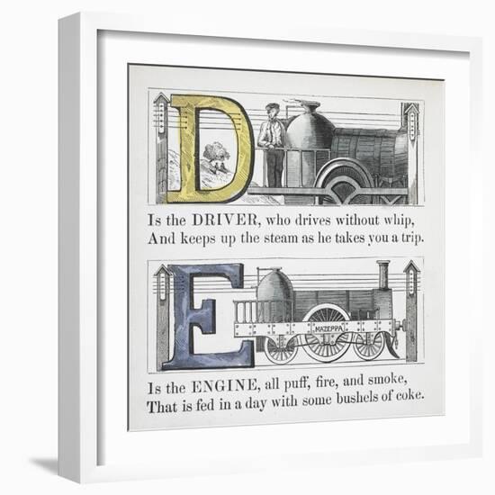 Letters D and E: Driver and Engine Illustrations-null-Framed Giclee Print