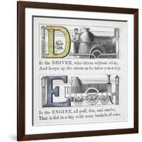 Letters D and E: Driver and Engine Illustrations-null-Framed Giclee Print