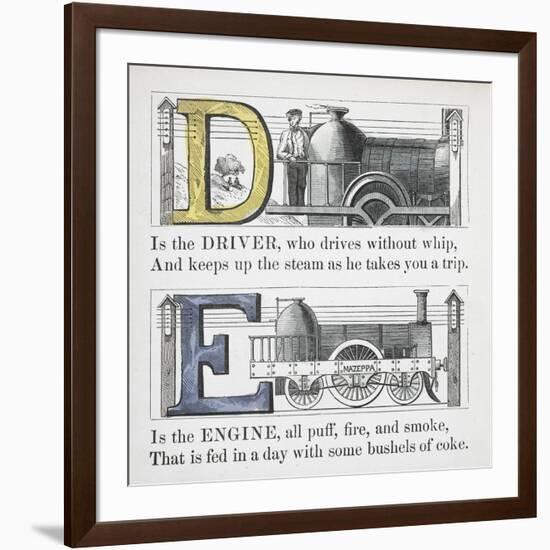 Letters D and E: Driver and Engine Illustrations-null-Framed Giclee Print